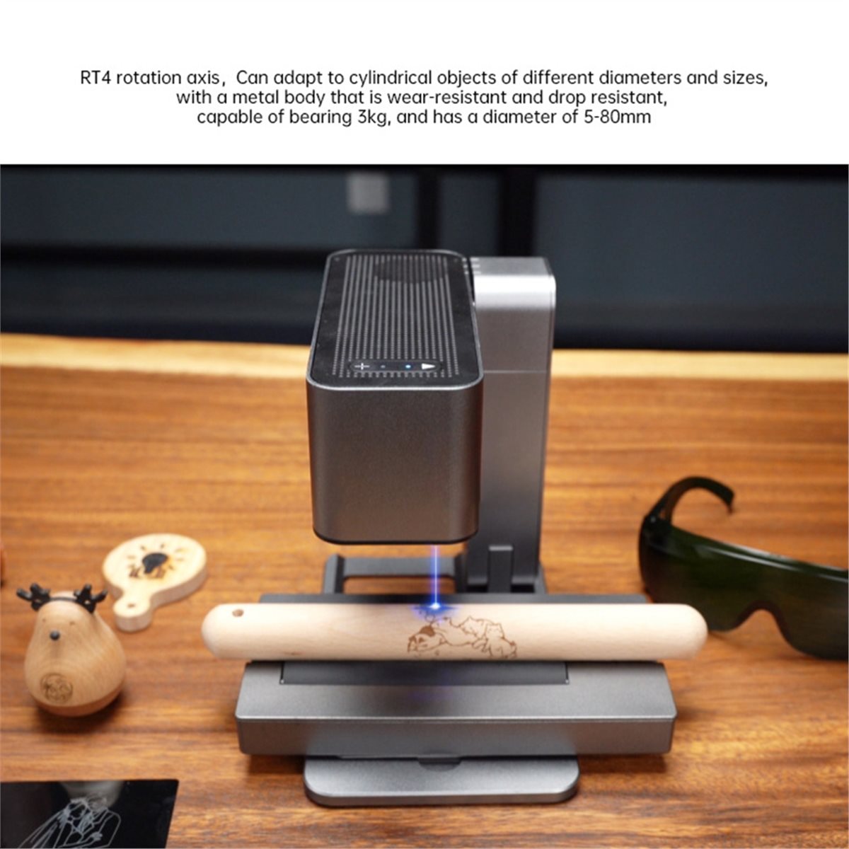 Rotary Axis Laser Engraver - Eixo Rotativo R4 para Máquina de