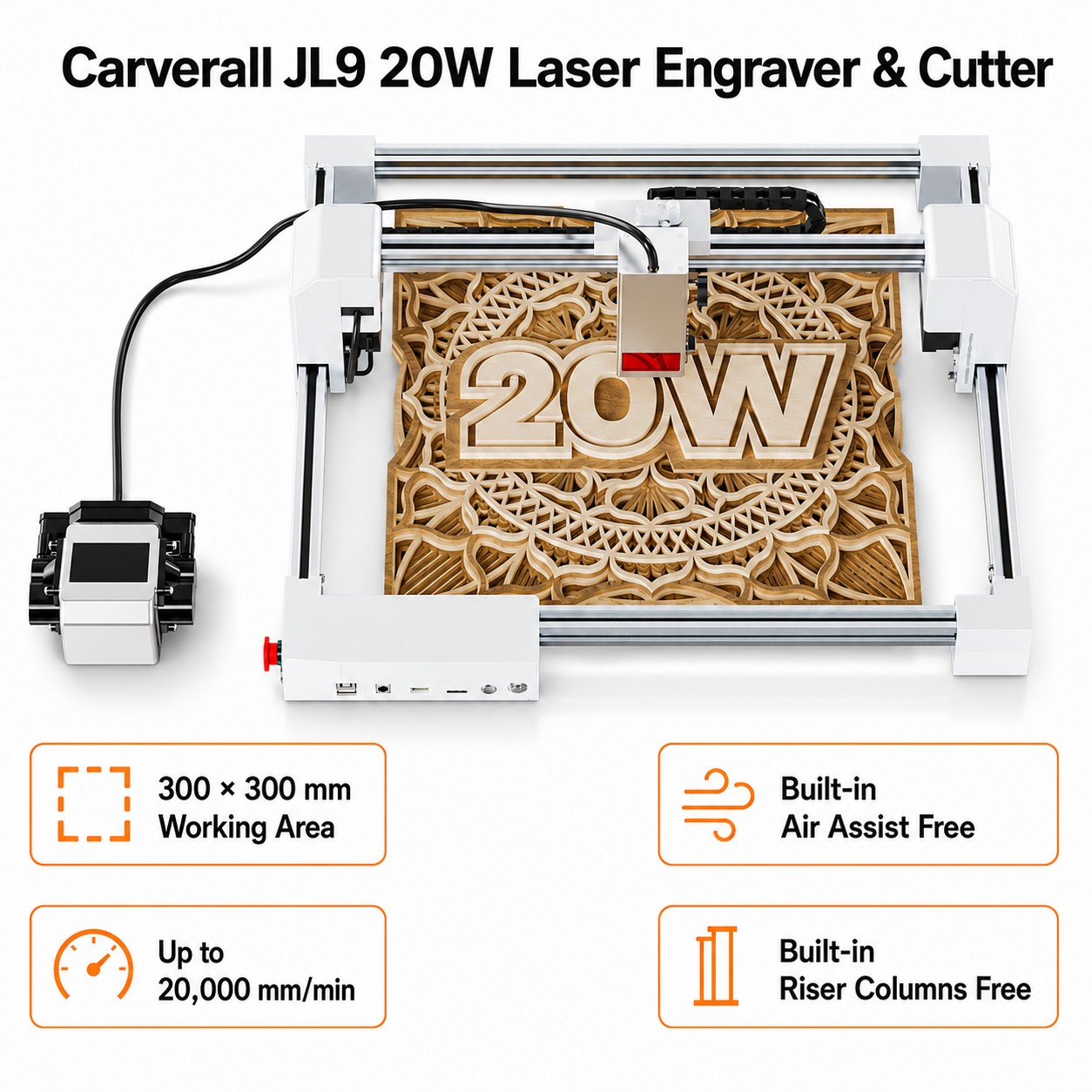 Industrial Laser Applications - Carverall JL9 20W Gravador e Cortador
