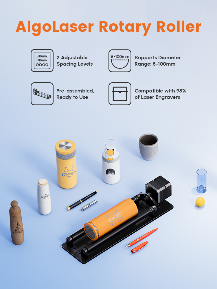 AlgoLaser Rotary Roller 360 °  - Rotary Axis Laser Engraver avaliação e preço