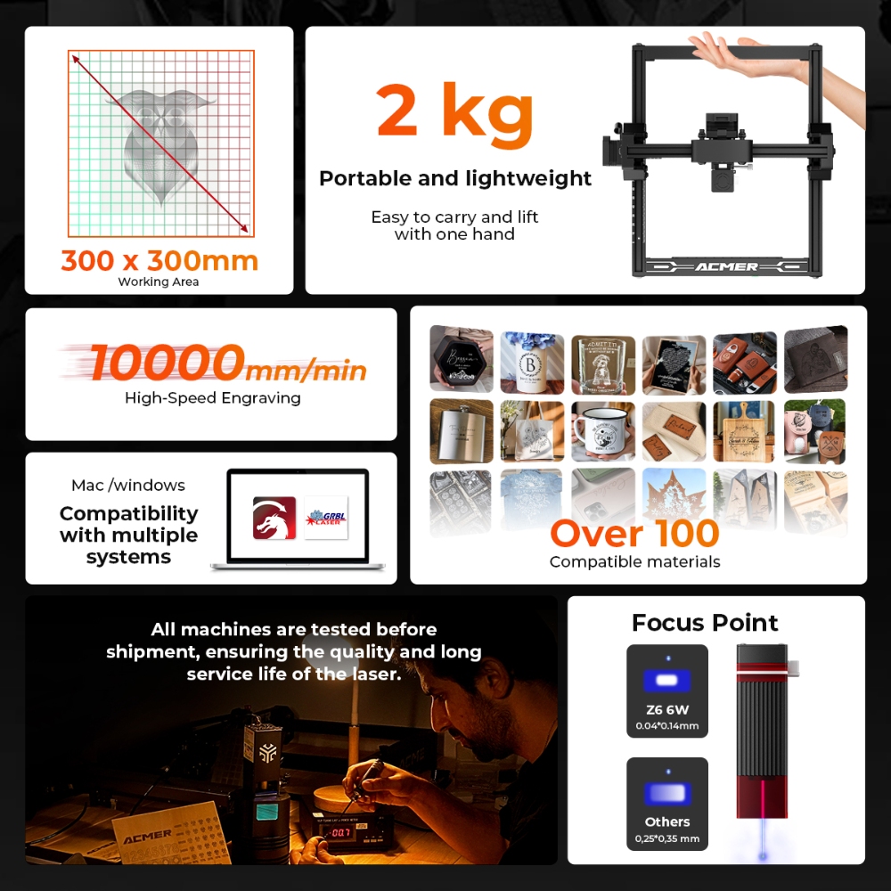 Elidor z6 6w gravador a laser  - Industrial Laser Applications avaliação e preço
