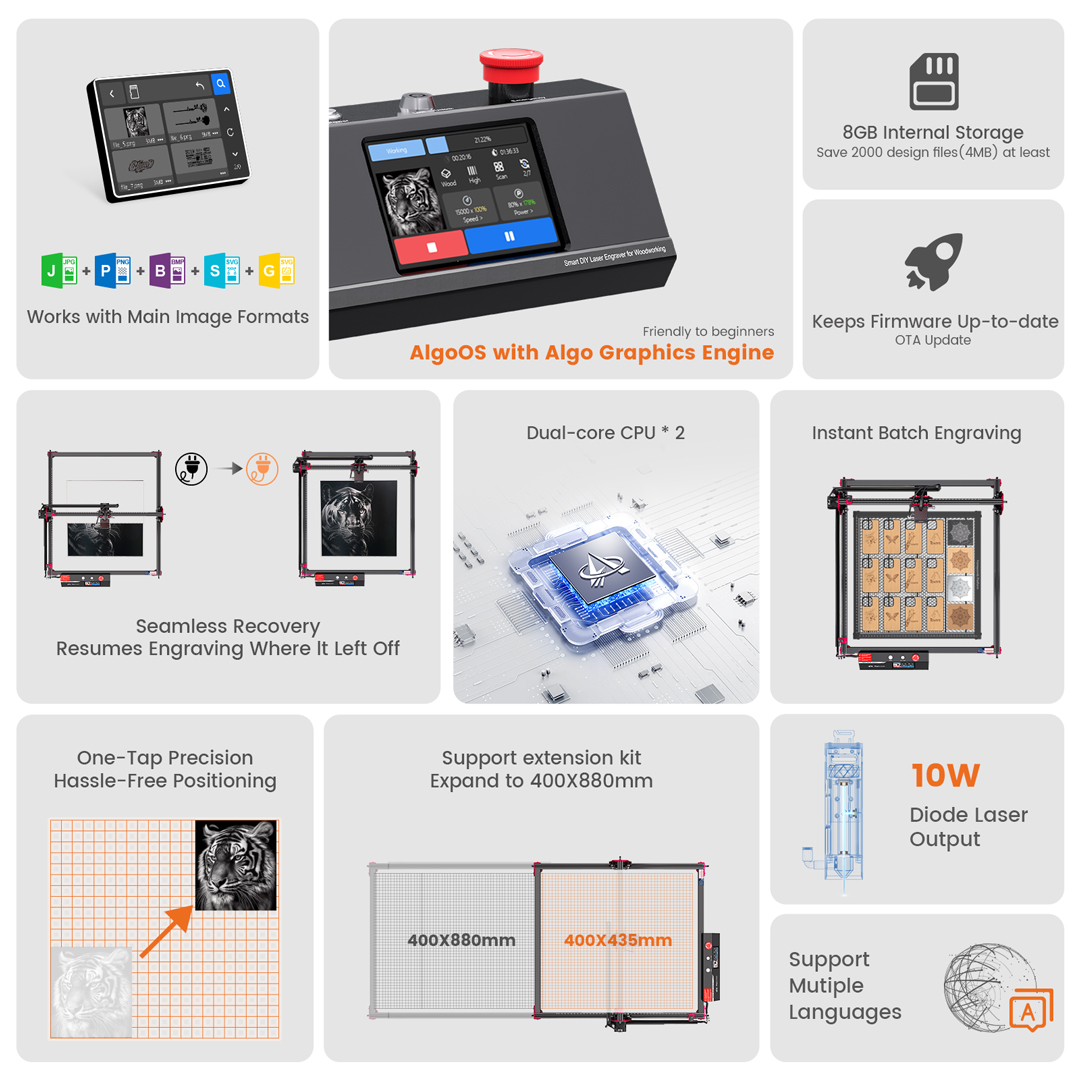 AlgoLaser DIY KIT MK2 10W Grav - Industrial Laser Applications avaliação e preço
