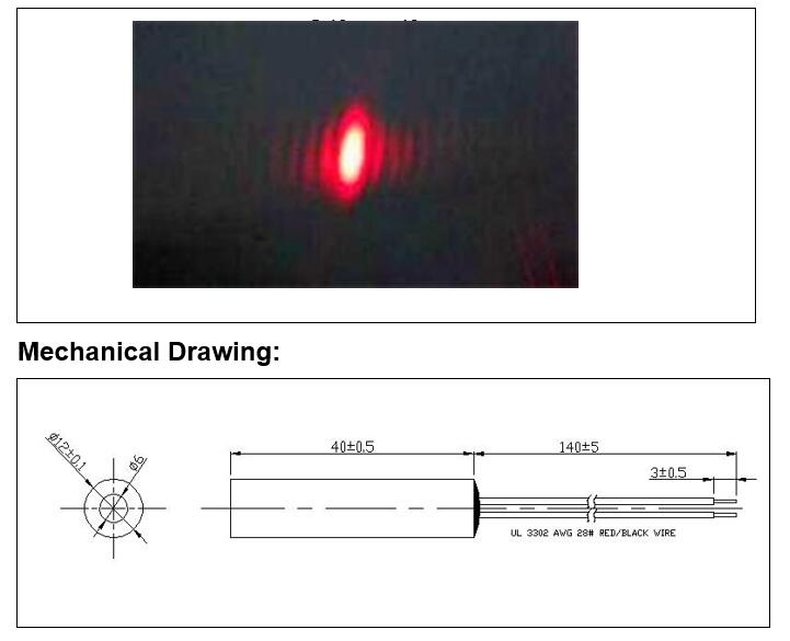 D12x40mm 650nm 660nm 50mW 100m - Industrial Laser Tag avaliação e preço